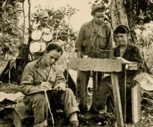 U.S. troops learn cryptography, Tarawa, Papua New Guinea, June 1943